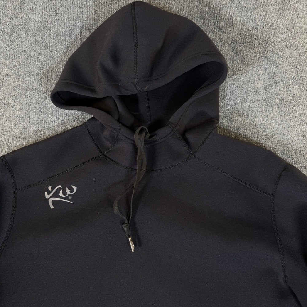 Kutting Weight Mens Hoodie Black Neoprene Side Zip Pullover Sweatshirt Size M